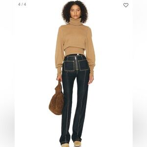 Helsa Aren Cashmere Turtleneck Sweater in Camel, XXS
